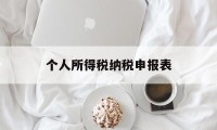 个人所得税纳税申报表(个人所得税纳税申报表怎么填)